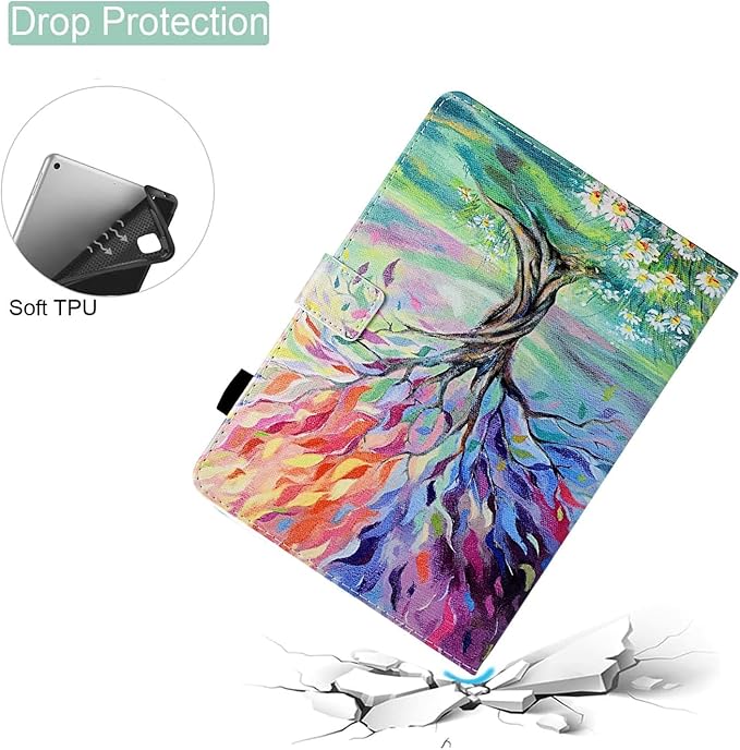 Case for Samsung Galaxy Tab A9+/A9 Plus 11 inch 2023 2024(SM-X210/X216/X218),Leather Multi Angle Stand Cover Slim Folio Protective Case for Tablet Tab A9 Plus, Auto Wake/Sleep,Tree of Life