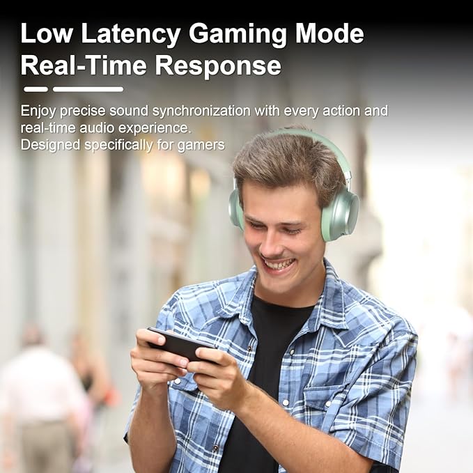 T-fun NC35 Hybrid Active Noise Cancelling Headphones, 360° Spatial Audio with Head Tracking, Over Ear Headphones Wireless Bluetooth 5.3, 55H ANC Playtime, Deep Bass, Custom EQ via App, for Travel Home