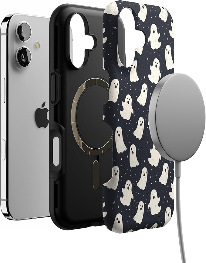 Casely iPhone 17 Case | All Boos No Bite | Friendly Ghost | Bold Protective Design | Compatible with MagSafe