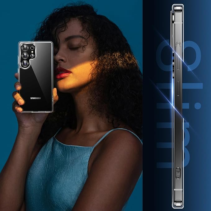 Red2Fire for Samsung Galaxy S25 Ultra Case Clear, [Non-Yellowing] [Slim Thin] [Military Grade Drop Protection] Lightweight Shockproof Protection Phone Case for S25 Ultra Case 6.9 inch, Clear