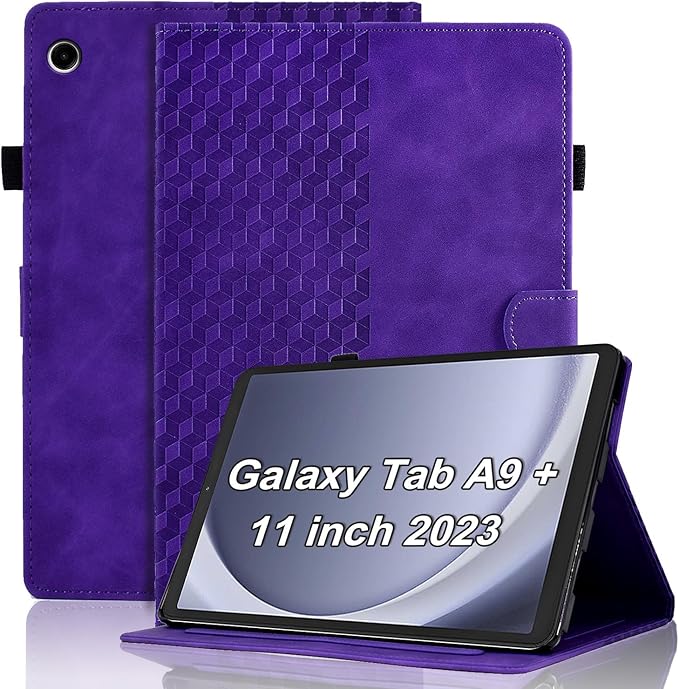 Case for Samsung Galaxy Tab A9 Plus 11 Inch Cover 2023 Magnetic PU Leather Folio Adjustable Stand Shell Foldable Card Holder Multi-Angle Galaxy Tab A9 Plus,Purple
