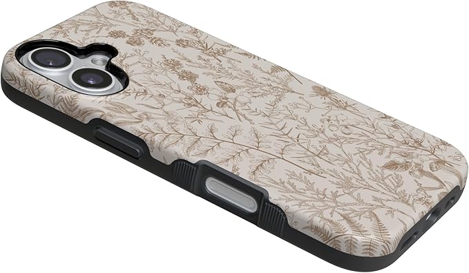 Casely iPhone 17 Case | Beige Garden | Neutral Floral | Compatible with MagSafe | Bold Protective Design
