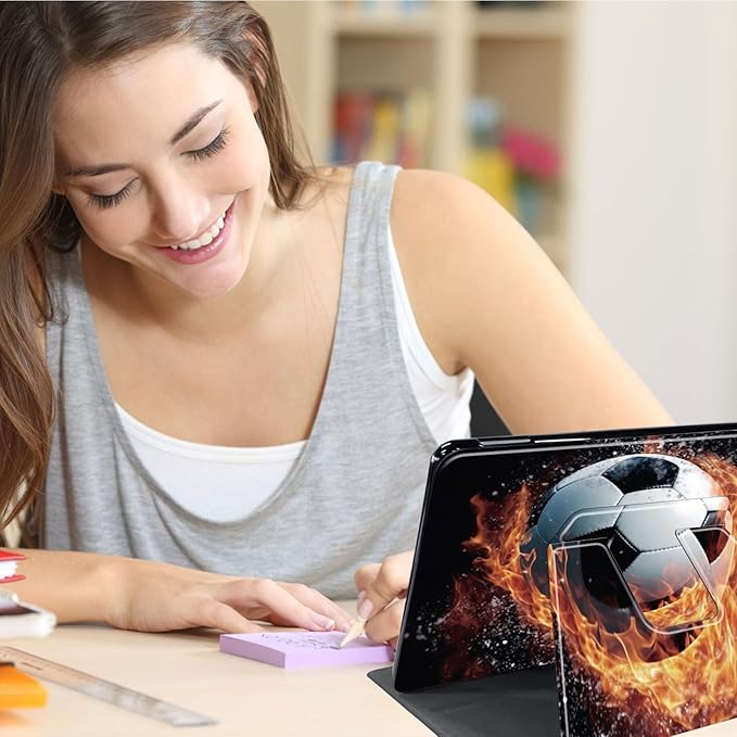 Case for Lenovo Tab M10 Plus 10.3", 360 Degree Rotating Folding Stand,with Auto Sleep/Wake Case for Lenovo Tab M10 Plus (2020 2nd Gen) TB-X606F/TB-X606X 10.3" FHD Tablet,Fire Football