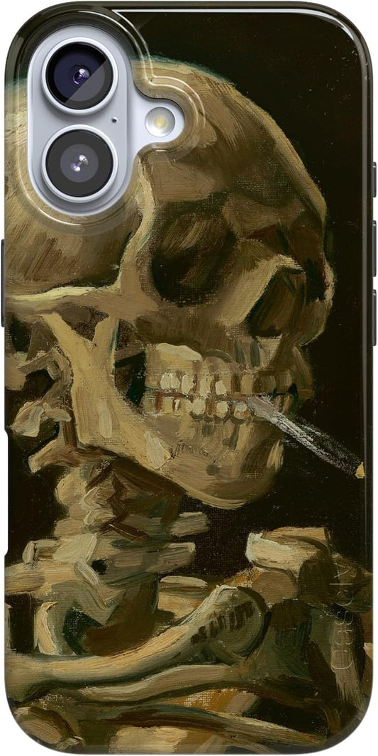Casely iPhone 17 Case | Van Gogh | Head of a Skeleton with a Burning Cig | Compatible with MagSafe | Classic Ultra Slim Design