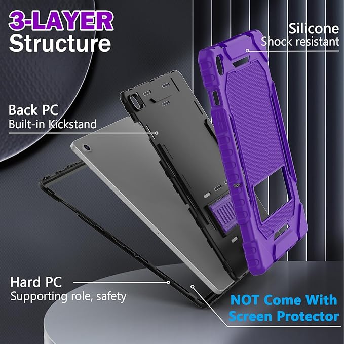 Grifobes for Samsung Galaxy Tab A9 Plus 11 Inch 2023 Cases, Heavy Duty Shockproof Rugged Cover for New Samsung Tablet A9+ 11" Case (SM-X210/X216/X218) with Kickstand for Kids, Dark Purple