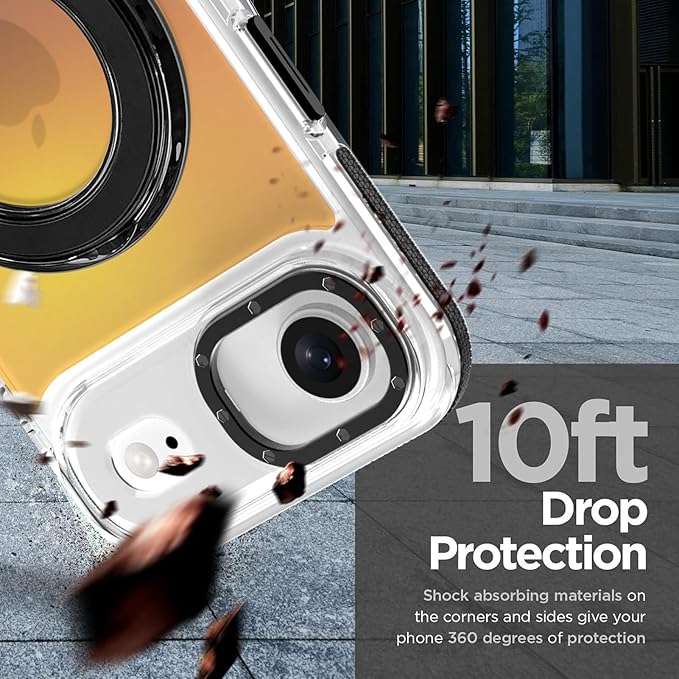 MOWIME Magnetic for iPhone Air Case with Stand [Compatible with Magsafe] [Cute Fashion Fluorescent Design] [1 Screen Protector] Slim Translucent Matte Case for iPhone Air 6.5" 2025, Black