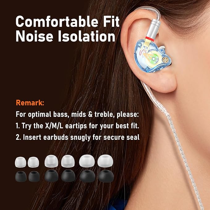 Vibes 202ML Wired Earbuds - HiFi in Ear Headphones for iPhone 5–14, Noise-Isolating Ear Buds w/ Mic - Clear Sound, Deep Bass, Comfort-Fit Earphones - MMCX–Lightning, Silver Plated Cord, Carrying Case