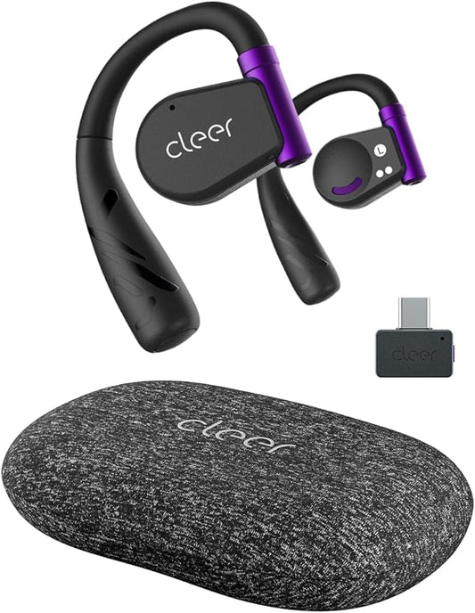 Cleer ARC II Gaming Earbuds - True Wireless Open Ear Headphones, Ultra-Low Latency, Snapdragon Sound, Bluetooth 5.3, USB-C Dongle, 35Hr Battery, Compatible with PS4, PS5, PC, Switch, Black