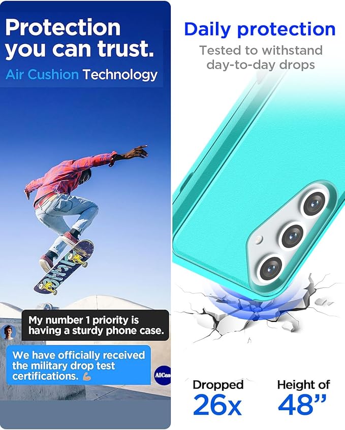 AICase for Samsung Galaxy S25 Plus Case,3-Layer Heavy Duty Pocket-Friendly Rugged Durable Military Grade Protection Shockproof/Drop Proof/Dust Proof Protective Cover for Galaxy S25 Plus 2025_3