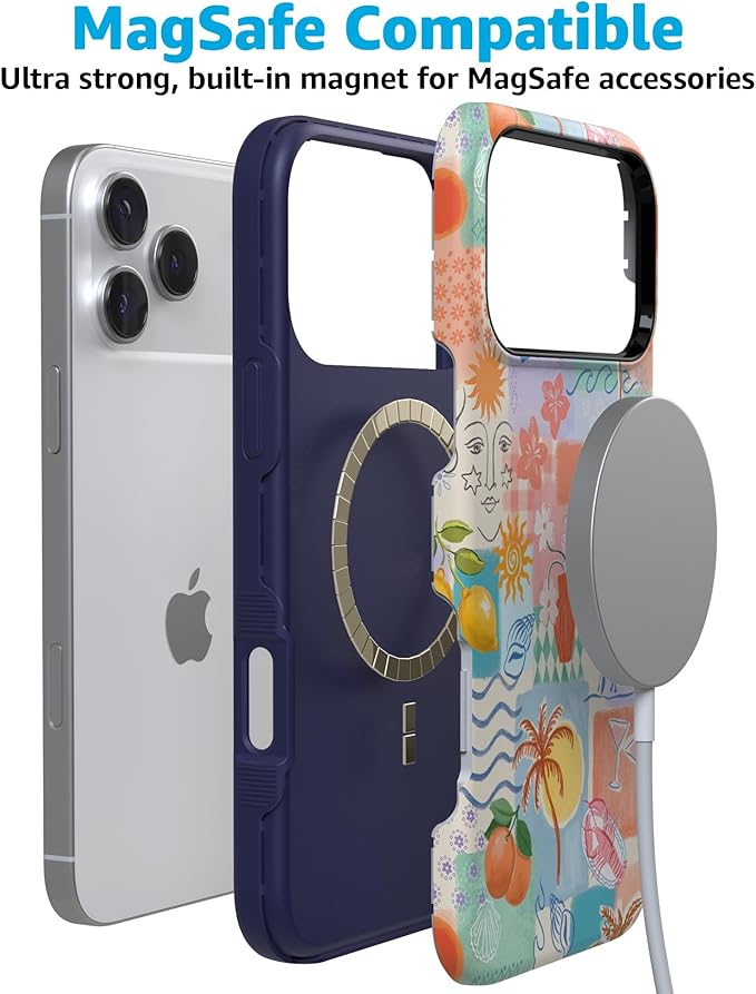 Casely iPhone 17 Pro Case | Tropical Heat | Beachy Collage | Compatible with MagSafe | Bold Protective Design