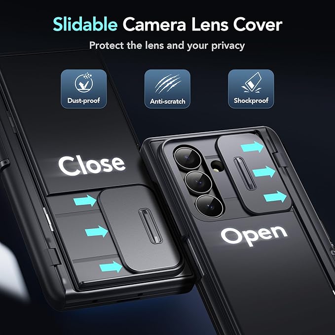 TONGATE Wallet for Galaxy Z Fold 7 Case, 2 Invisible Stands & 4-Card Holder Anti Spy Built-in Privacy Screen Protector & Camera Cover Z7 Hard Phone Case for Samsung Z Fold 7 2025 8",Privacy Black