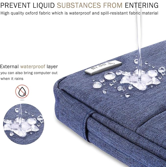 Voova 14 15 Inch Laptop Sleeve Case, Waterproof Computer Bag Cover Compatible with MacBook Air 15 M2/M3/M4 2022-2025, MacBook Pro 15, Hp chromebook 14, 14-15” Dell Lenovo Acer Asus, Blue