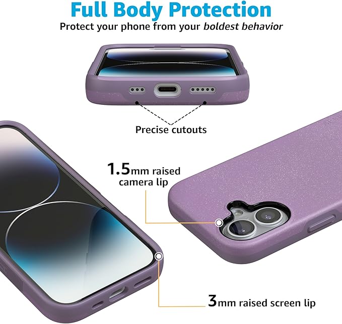 Casely iPhone 17 Case | Lavender Waves | Purple Shimmer | Compatible with MagSafe | Bold Protective Design