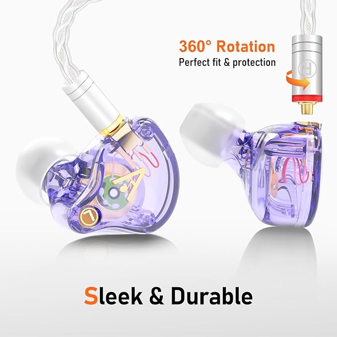 Vibes 202MC USB-C Wired Earbuds - HiFi in Ear Monitor Headphones - Noise Isolating Ear Buds w/ Mic - Clear Sound, Deep Bass & Comfort-Fit Earphones - MMCX to USBC, Silver Plated Cord, Carrying Case