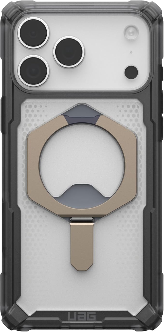 URBAN ARMOR GEAR UAG Designed for iPhone 17 Pro Max Case with Kickstand Plasma XTE - Compatible with MagSafe Transparent Military Grade Protective Cover, Ash/Titanium