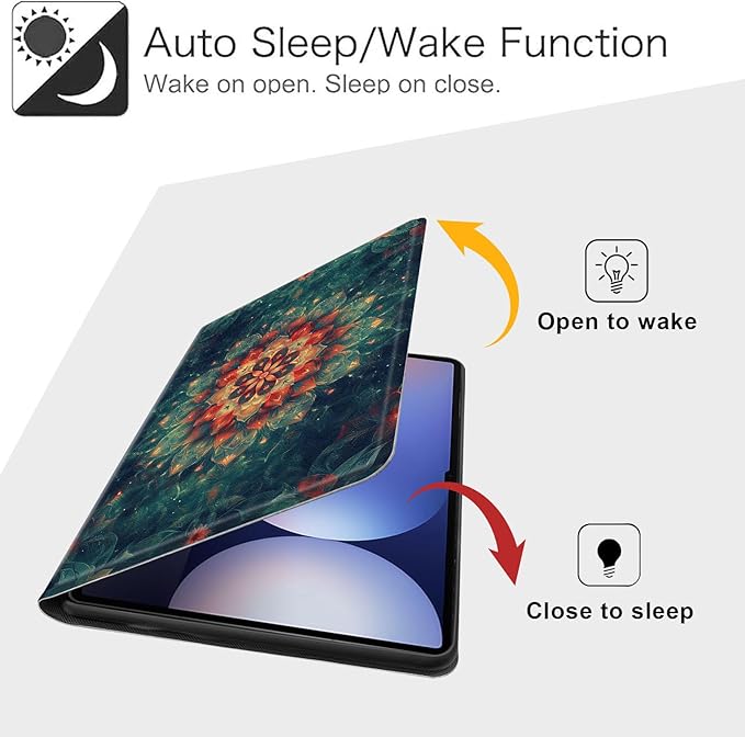 Case for Samsung Galaxy Tab S10 Ultra/Galaxy Tab S9/S8 Ultra 14.6-Inch, Slim PU Leather Stand Cover with Auto Wake/Sleep, Multi-Angle Viewing & Shockproof, Mandala