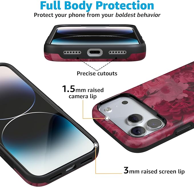 Casely iPhone 17 Pro Case | Romance Novel | Moody Floral | Compatible with MagSafe | Bold Protective Design