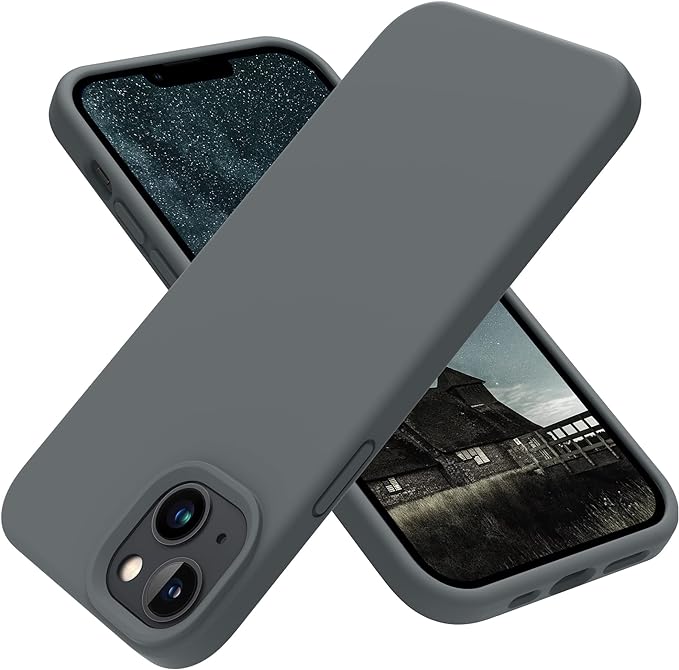 OTOFLY Designed for iPhone 14 Case, Silicone Shockproof Slim Thin Phone Case for iPhone 14 6.1 inch (Space Gray)