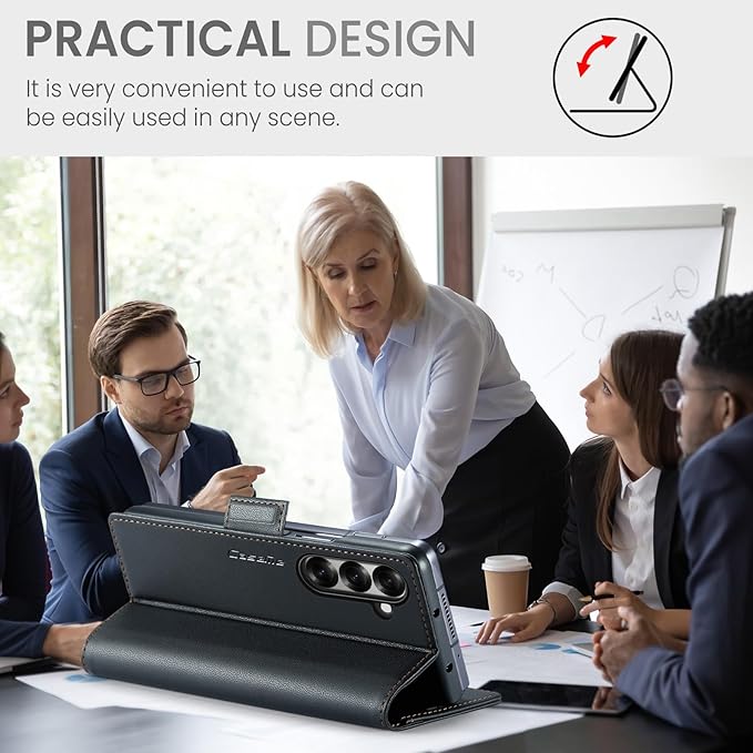 for Samsung Galaxy Z Fold 7 Case, Premium PU Leather Wallet Case Flip Cover with [RFID Blocking][Card Holder][Stand Function] Shockproof Protective for Samsung Galaxy Z Fold 7, Black