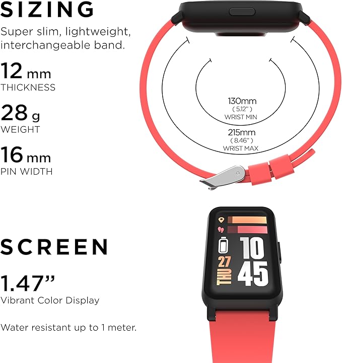 iTouch Smart Watch Fitness Tracker - 1.47" Touch Screen, IP68 Water Resistant, Heart Rate Monitor, Activity Tracker, GPS, 96 Sports Modes, 100+ Watch Faces, Pedometer, Android & iOS