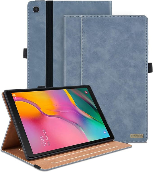 Case for Samsung Galaxy Tab A 10.1 2019 (SM-T510/T515) Multi-Angle Viewing Smart Cover with Pocket, Business PU Leather with Card Slot for Galaxy Tab A 10.1 Inch 2019 Tablet, Gray