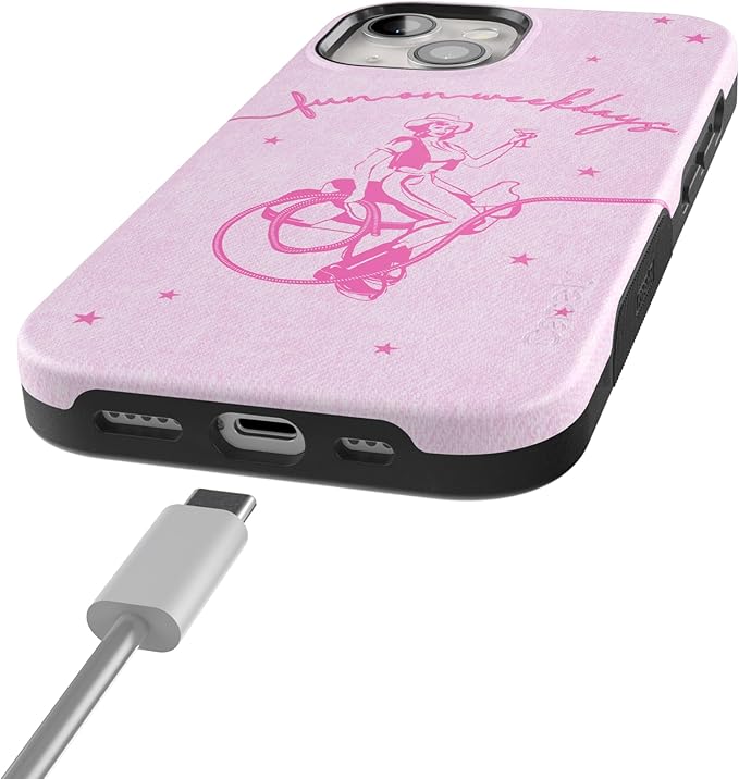 Casely iPhone 14 Case | Denim Cowgirl | Fun on Weekdays | Compatible with MagSafe | Bold Protective Design