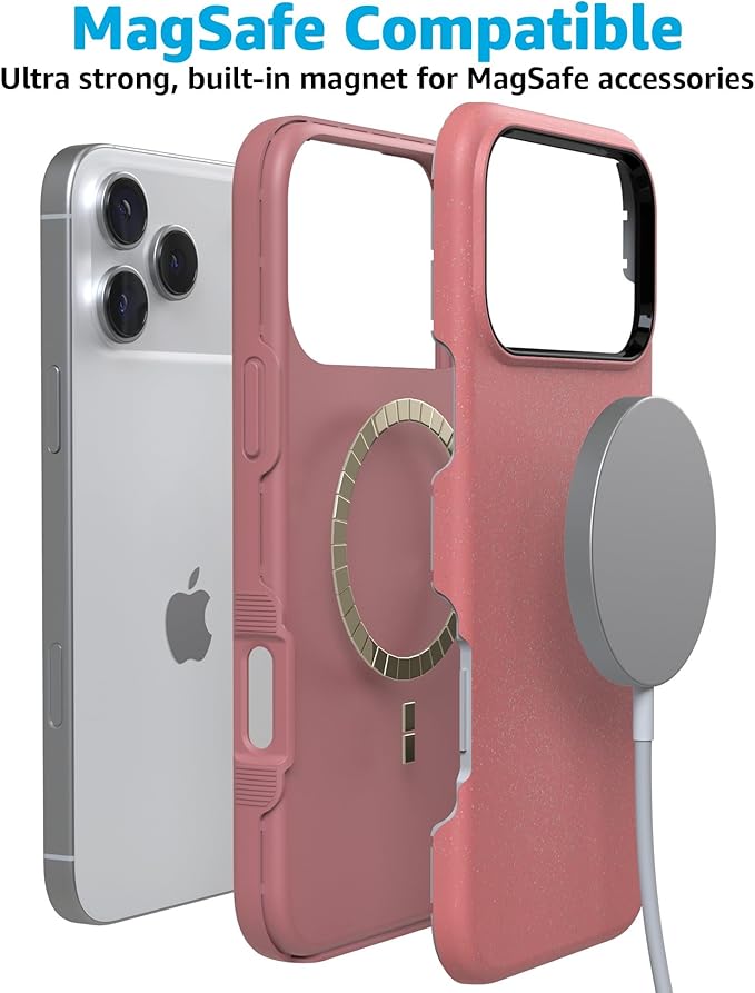Casely iPhone 17 Pro Case | Starfish Wishes | Coral Pink Shimmer | Compatible with MagSafe | Bold Protective Design