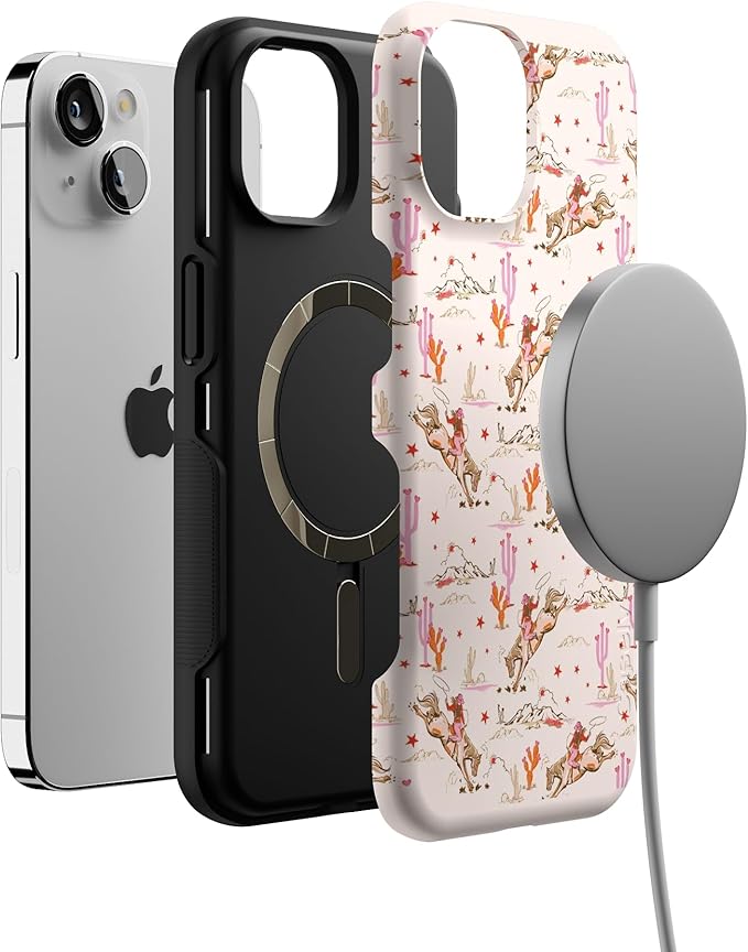 Casely iPhone 14 Case | Cowgirl Canyon | FashionPass x Casely | Compatible with MagSafe | Bold Protective Design