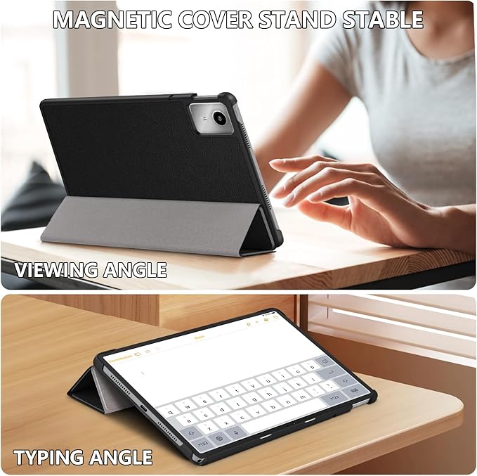 Case Compatible with Lenovo Tab M11 2023 TB-330FU / Lenovo Xiaoxin Pad 2024 TB-331FC 11 Inch Tablet,Slim Lightweight Trifold PC Cover with Auto Wake/Sleep Function,Black