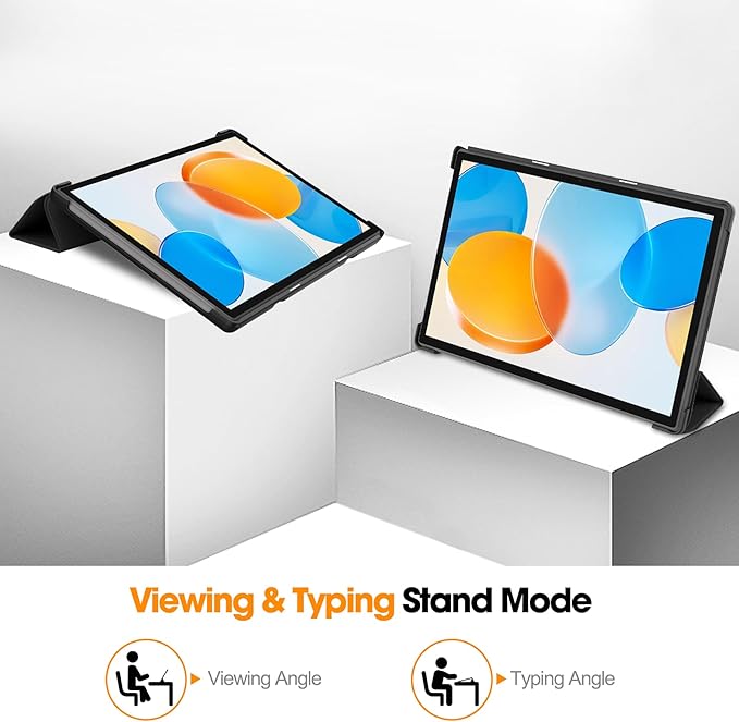 Case for TECLAST M40 Pro 10.1 inch Tablet, Folding Folio Ultra-Thin PU Leather Stand Case Cover for TECLAST / P20HD / P20S Black