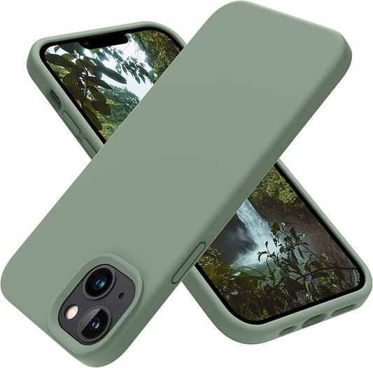 OTOFLY Designed for iPhone 14 Case, Silicone Shockproof Slim Thin Phone Case for iPhone 14 6.1 inch (Calke Green)