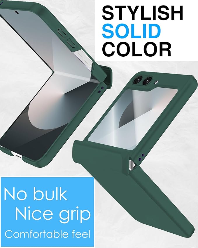 STORMTAL for Samsung Galaxy Z Flip 6 Case/Z Flip 7 FE Case, Hinge Protection, Built-in Screen Protector, Wireless Charging, Slim Rugged Phone Protective Case for Galaxy Z Flip 6 Green