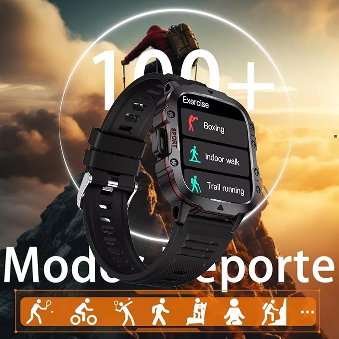 SmartWatch Men Bluetooth Call Fitness Tracker 1.91" HD Full Touch Screen Make/Answer Calls Smart Watches IP68 Waterproof Silicone Strap Outdoor Sport Activity Watch for Android iOS (Black)