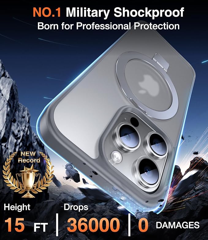 3-in-1 [Magnetic+Kickstand+Ring Holder] for iPhone 13 Pro Max Case Stand Ring Holder Compatible with MagSafe, Military Shockproof Protective iPhone 13 Pro Max Phone Case Kickstand Cover