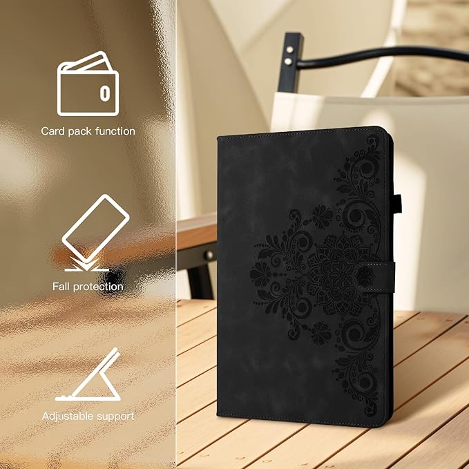 Mantala Funda para for Lenovo Tab M11 2024 11 Inch, Soft Touch Faux Leather with Card Slots and Kickstand, Water-Proof Precise Cutouts Tablet Case Compatible with Lenovo Tab M11 / Tab K11 Black