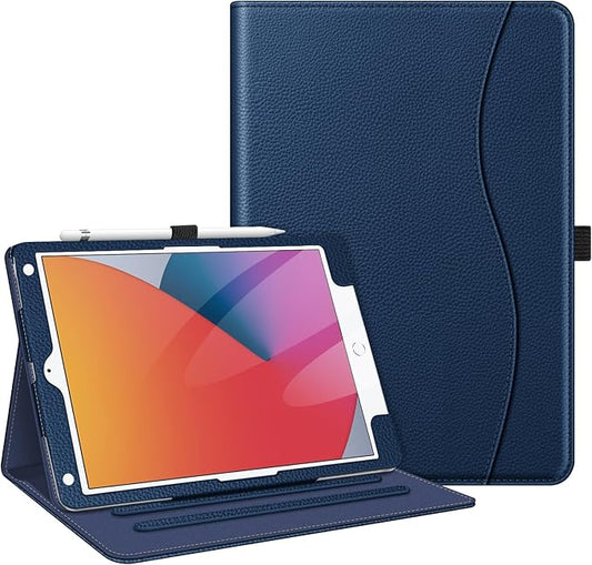 Fintie Case for iPad 9th / 8th / 7th Generation (2021/2020/2019) 10.2 Inch - [Corner Protection] Multi-Angle Viewing Stand Cover with Pocket & Pencil Holder, Auto Sleep Wake, Navy