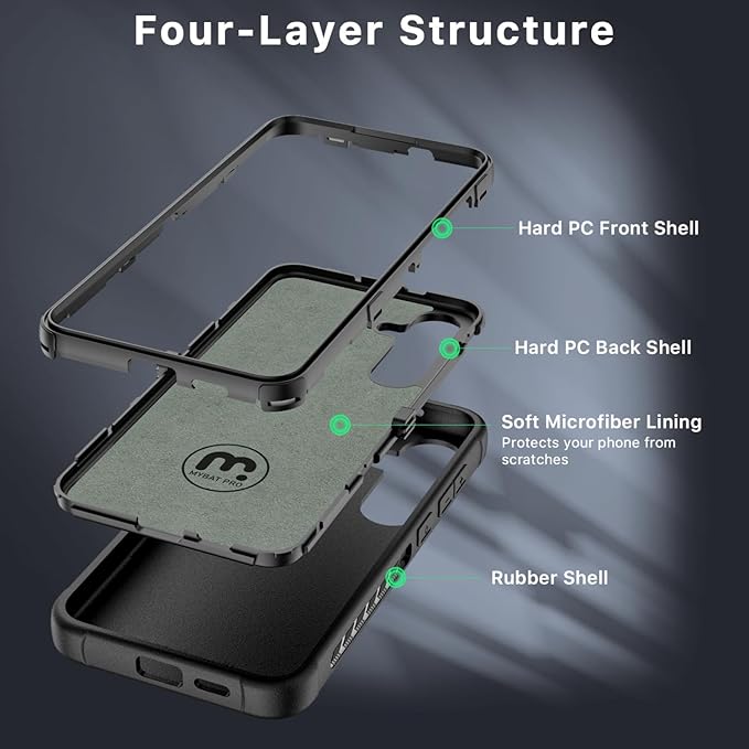 M MYBAT PRO Maverick Series for Samsung Galaxy S24 Plus Case with Belt Clip Holster, 6.7 inch, Heavy Duty Military Grade Drop Protective Case with 360° Rotating Stand (No Screen Protector)