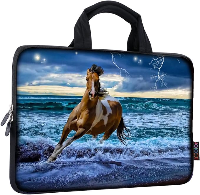 iColor 11 11.6 12 12.1 12.5 inch Laptop Carrying Bag Chromebook Case Notebook Ultrabook Bag Tablet Travel Cover Neoprene Sleeve for Apple MacBook Air Samsung Google Acer HP DELL Lenovo Asus Horse