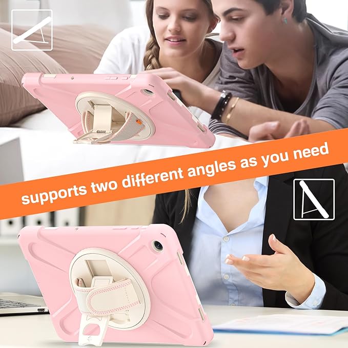 TSQQST Case for Samsung Galaxy Tab A9+ Plus 11 Inch SM-X210/X216/X218 2023 for Kids Girls | Full Body Protective Case Cover with Screen Protector+Stand+ Strap for Galaxy Tab A9+ Plus Tablet -Pink