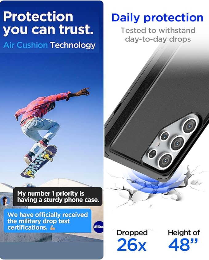 AICase for Samsung Galaxy S25 Ultra Case,3-Layer Heavy Duty Pocket-Friendly Rugged Durable Military Grade Protection Shockproof/Drop Proof/Dust Proof Protective Cover for Galaxy S25 Ultra 2025_1