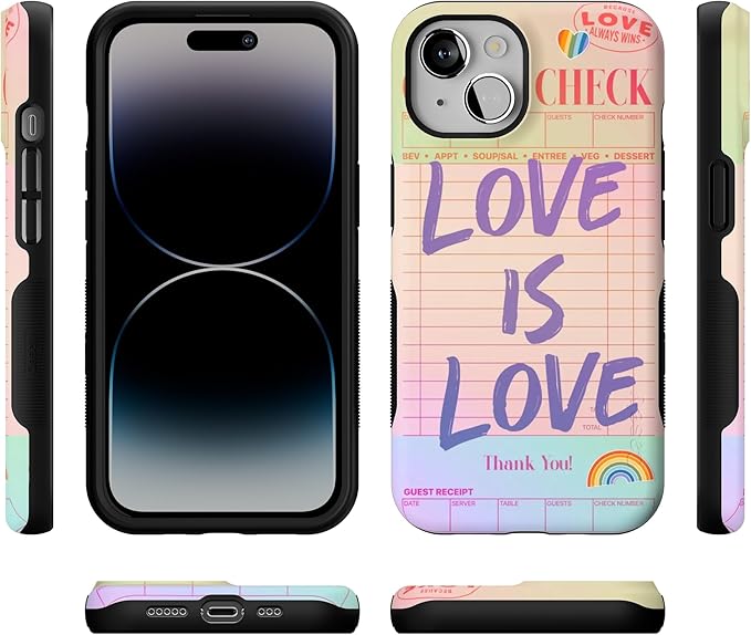 Casely iPhone 14 Case | Love is Love | Guest Check Pride | Compatible with MagSafe | Bold Protective Design
