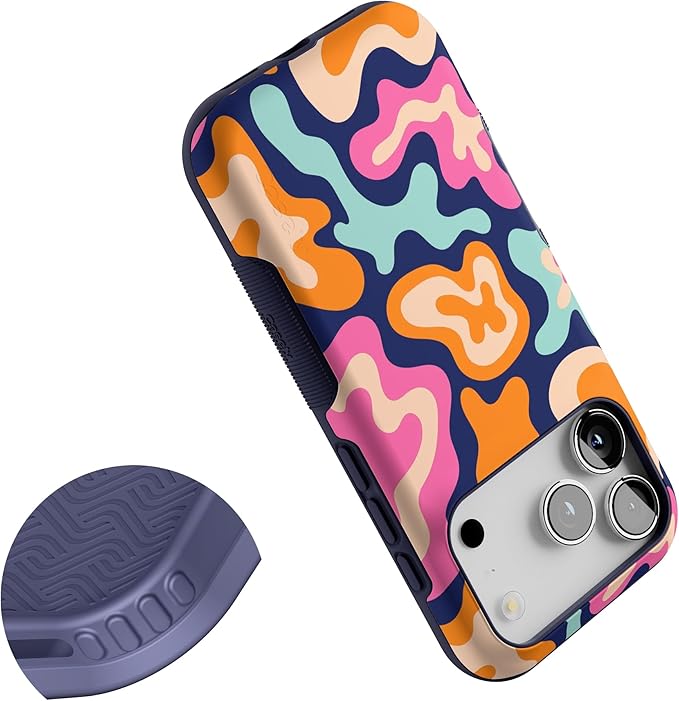 Casely iPhone 17 Pro Case | Midnight Color Splash | Abstract Retro | Bold Protective Design | Compatible with MagSafe