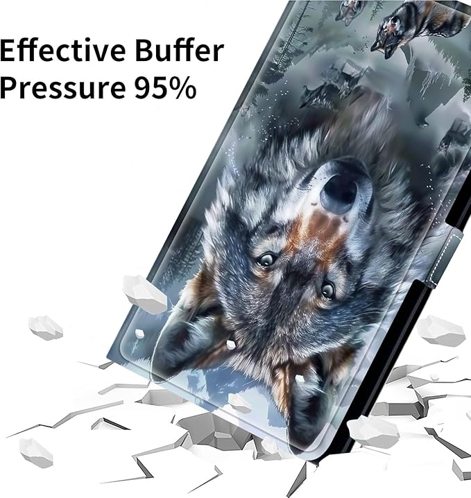 for Walmart Onn 10.4" Tablet Pro 2023 (Model:100110603) Case Dluggs 360 Degree Rotating Smart Protective Stand Cover for Walmart Onn 10.4 Inch Pro Tablet-Realistic Wolf