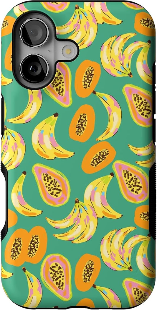 Casely iPhone 17 Case | Papaya Palms | Dippin' Daisy's Tropical Vacation | Bold Protective Design | Compatible with MagSafe