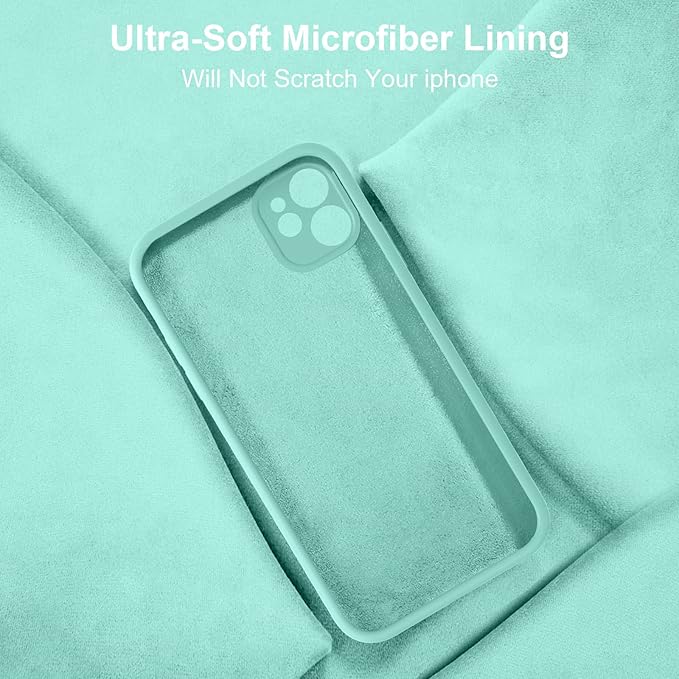 Vooii Compatible with iPhone 11 Case, Upgraded Liquid Silicone with [Flat Edges] [Camera Protection] [Soft Anti-Scratch Microfiber Lining] Phone Case for iPhone 11 6.1 inch - Sea Blue