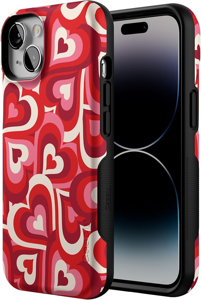 Casely iPhone 14 Case | Love Song Remix | Ombre Hearts | Compatible with MagSafe | Bold Protective Design