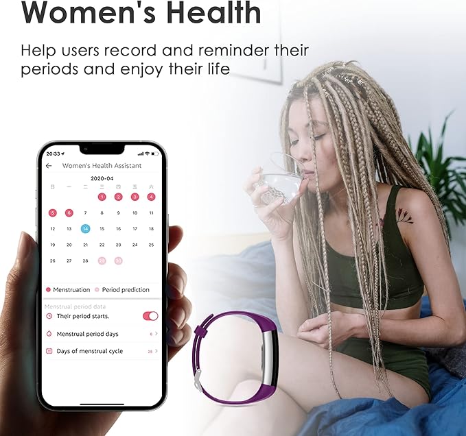 threesheep Fitness Tracker for Men and Women,Fitness Watch Waterproof with Activity Tracker and Sleep Monitor,Smart Watch for Android and iOS Phones(Purple)……