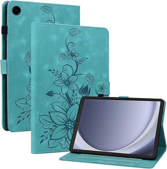 Case for Samsung Galaxy Tab A9 8.7 Inch SM-X110/X115/X117, Premium PU Leather Stand Case with Pen Holder, Green