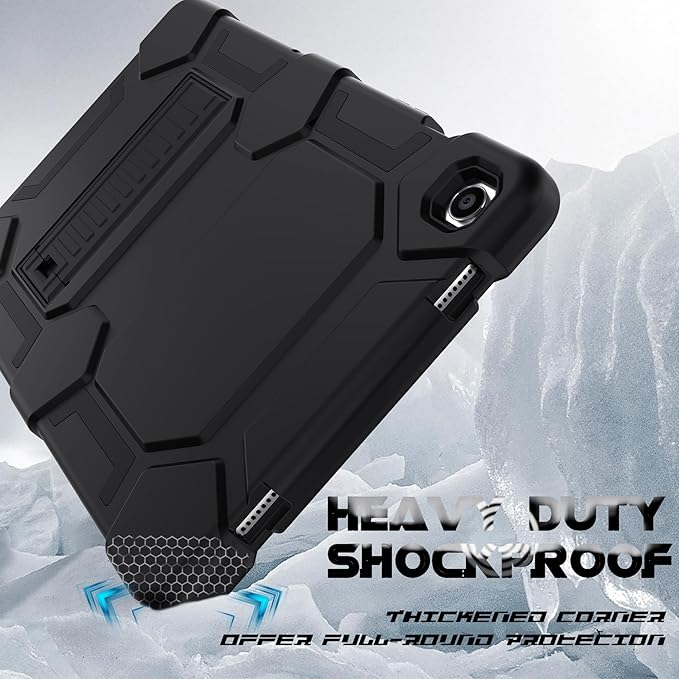 Case for Samsung Galaxy Tab A9 Plus 11 Inch (2024), Heavy Duty Rugged Shockproof 3-Layers Protective Case with Kickstand for Tab A9+ (SM-X210/X216/X218), Black