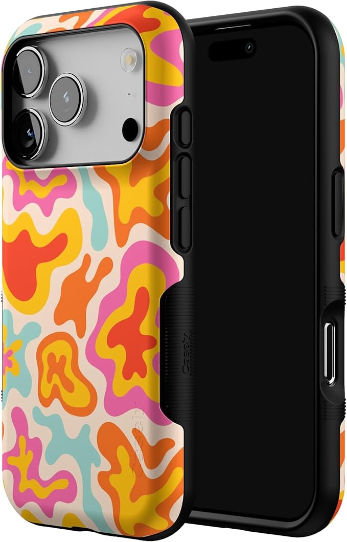 Casely iPhone 17 Pro Case | Tropical Color Splash | Abstract Retro | Bold Protective Design | Compatible with MagSafe